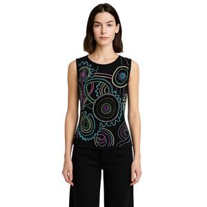 Vintage Y2K Sweaterworks Whimsigoth Tank Top Multi-color Sequins Beaded Xl